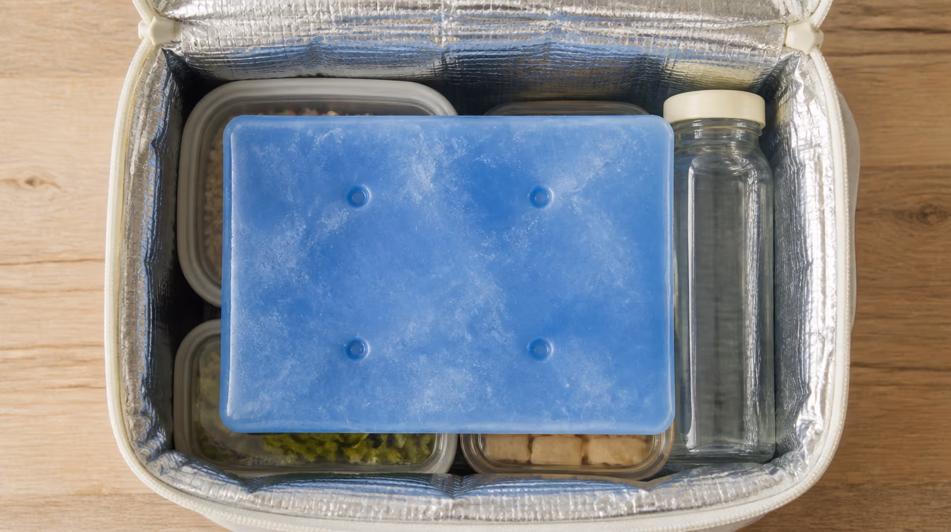 Cold air falls: an ice pack laid on top cools the whole volume, one left underneath only its surroundings.